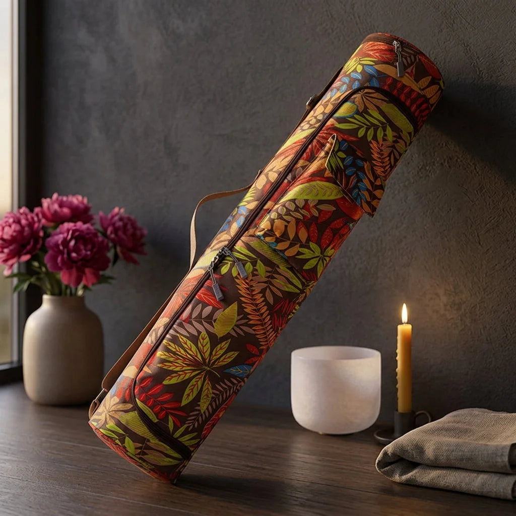 Printed Backpack Yoga Mat Bag Organizer With Strap