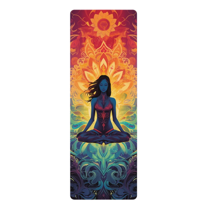 Printed Yoga Mats With Meditation Queen Design - 24x68