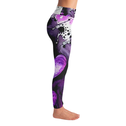 Purple Yoga Leggings With Heart Print For Sacred Flow