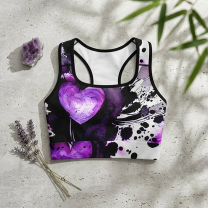 Racerback Sports Bra With Purple Heart Symbol