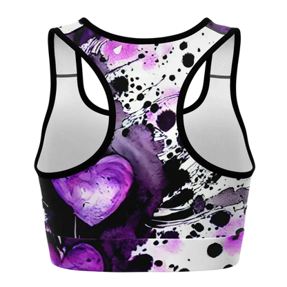 Racerback Sports Bra With Purple Heart Symbol