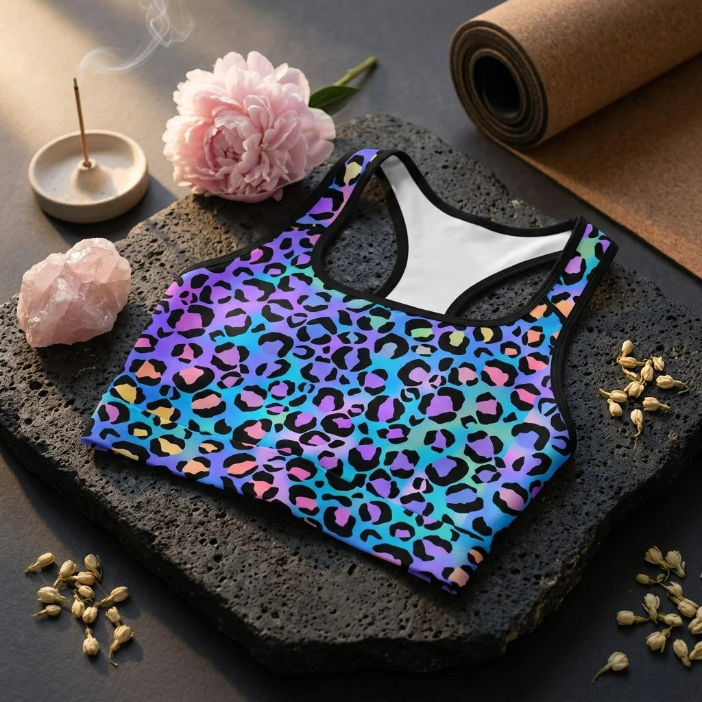 Razerback Bra With Neon Leopard Spiritual Print