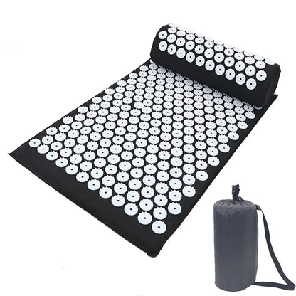 Relaxation Mat With Spikes For Neck And Back Relief - Black