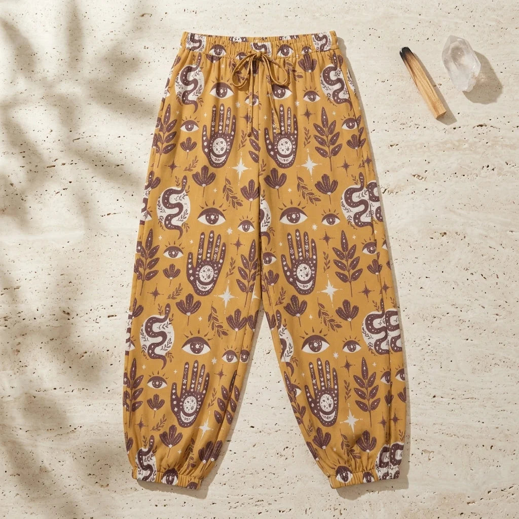 Retro Mystic Yellow Harempants For Women