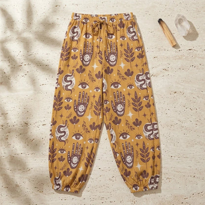 Retro Mystic Yellow Harempants For Women