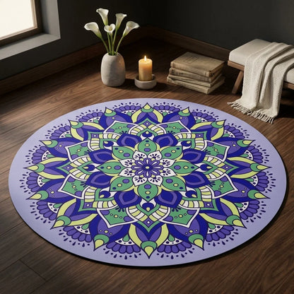 Round Yoga Mats Large With Non-Slip Natural Rubber