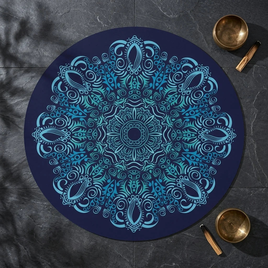 Round Yoga Mats Large With Non-Slip Natural Rubber