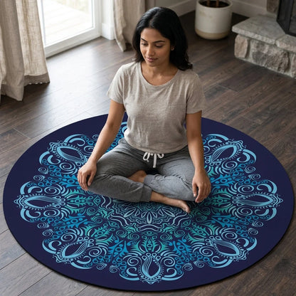 Round Yoga Mats Large With Non-Slip Natural Rubber