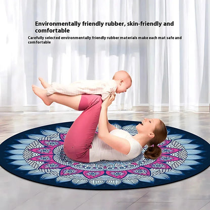 Round Yoga Mats Large With Non-Slip Natural Rubber