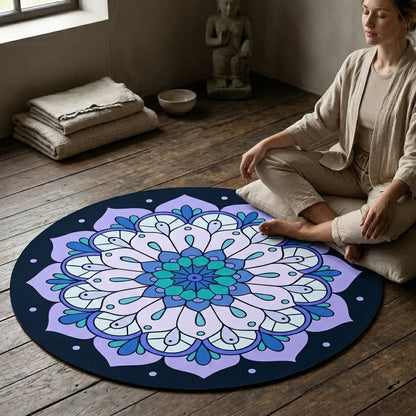 Round Yoga Mats Large With Non-Slip Natural Rubber