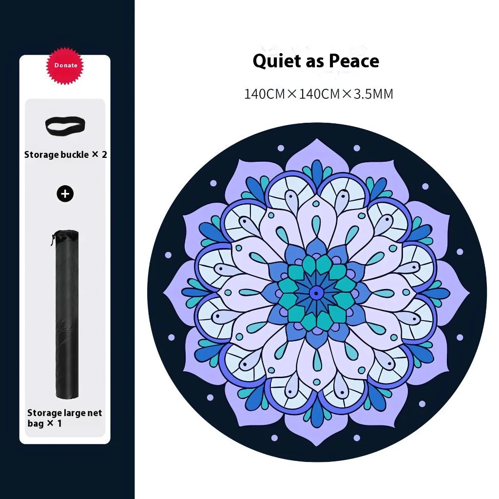 Yoga Round Rug Yoga Mats Large | 140cm Round Rubber | Various Sacred Prints ...