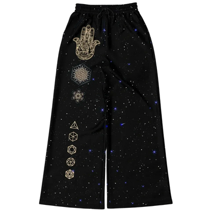 Sacred Geometry Flare Jogger With Night Sky Design