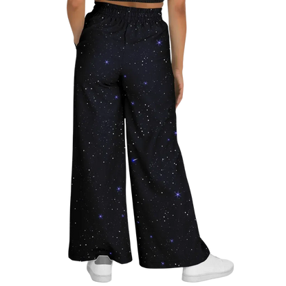 Sacred Geometry Flare Jogger With Night Sky Design