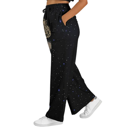 Sacred Geometry Flare Jogger With Night Sky Design