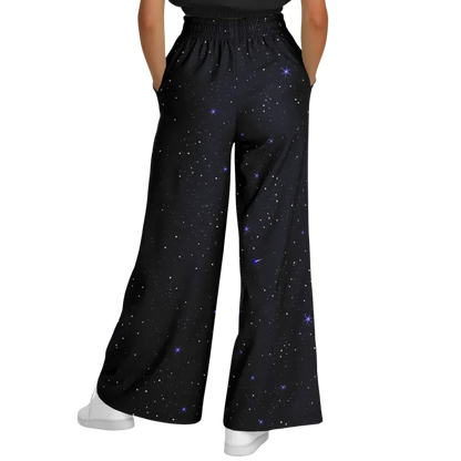 Sacred Geometry Flare Jogger With Night Sky Design