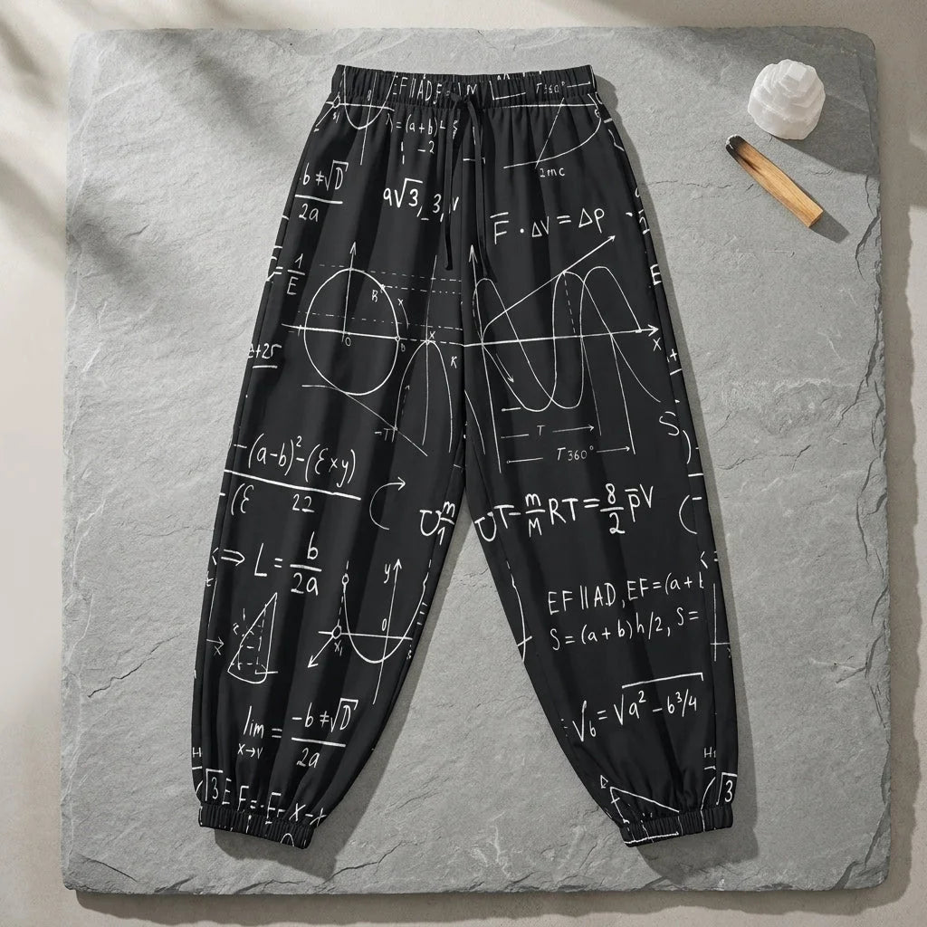 Sacred Geometry Harem Style Trousers in Black