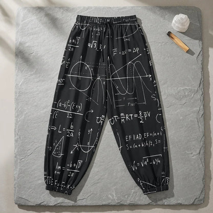 Sacred Geometry Harem Style Trousers in Black
