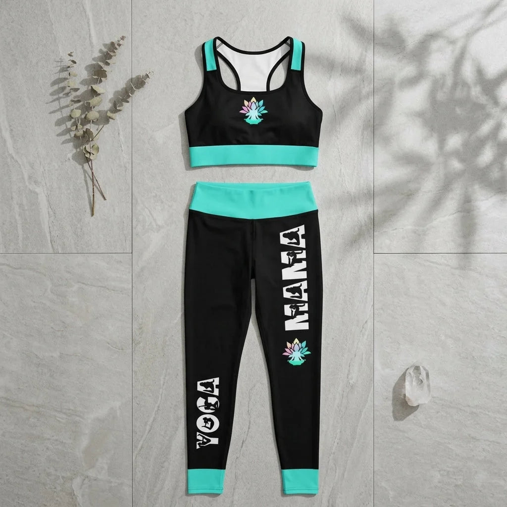 Seafoam Lotus Yoga Pant Set For Women