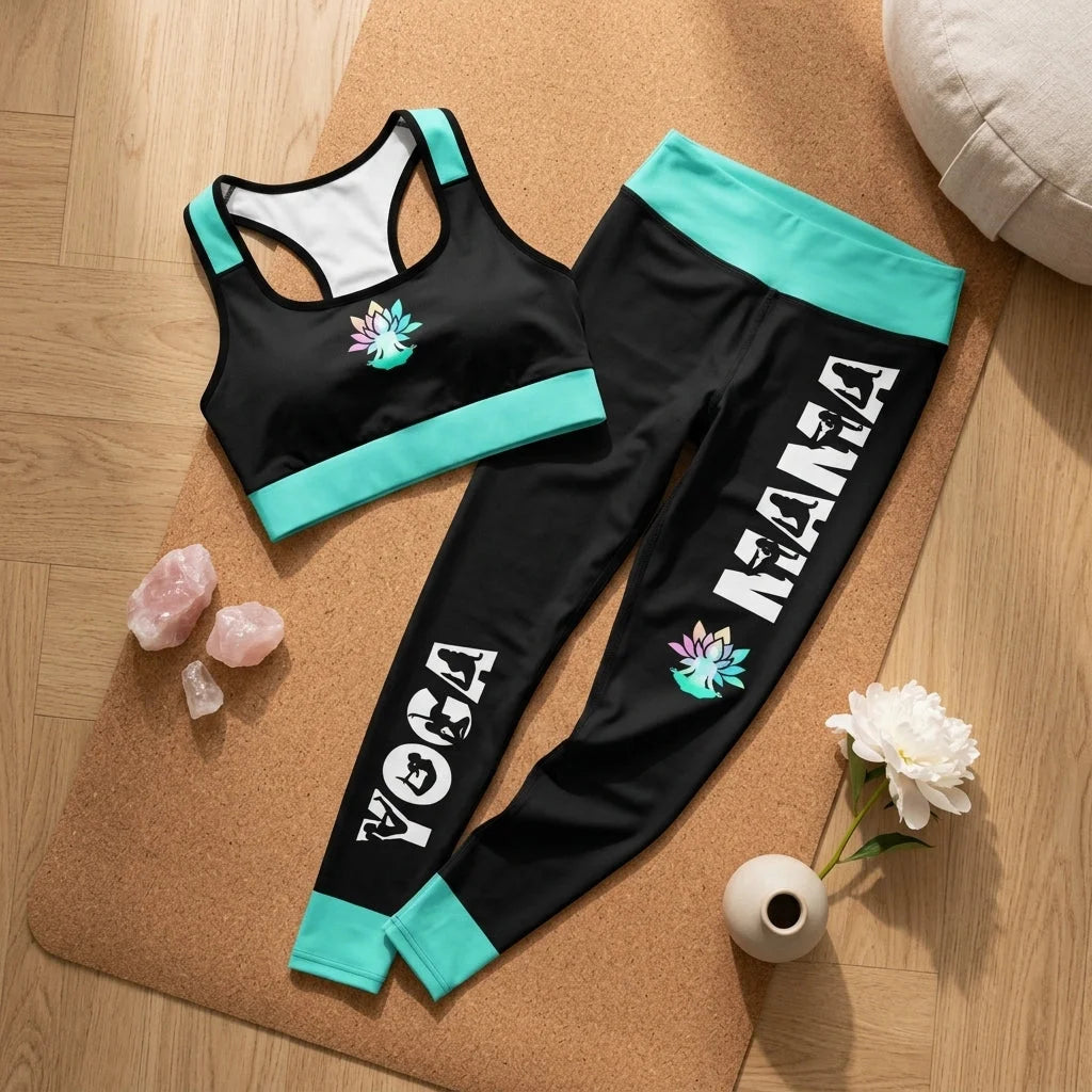 Seafoam Lotus Yoga Pant Set For Women
