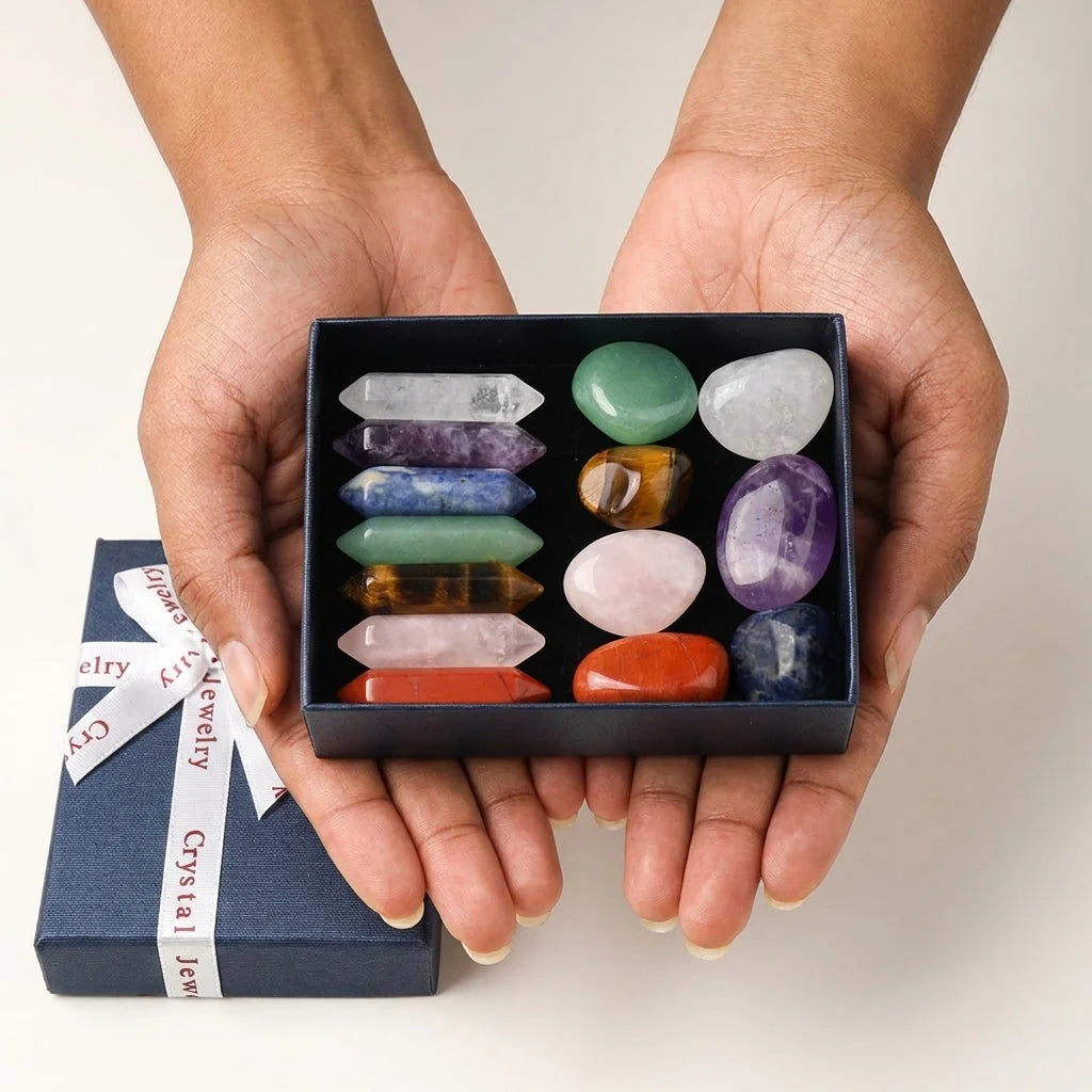 Seven Chakra Meditation Stones Set For Healing Rituals