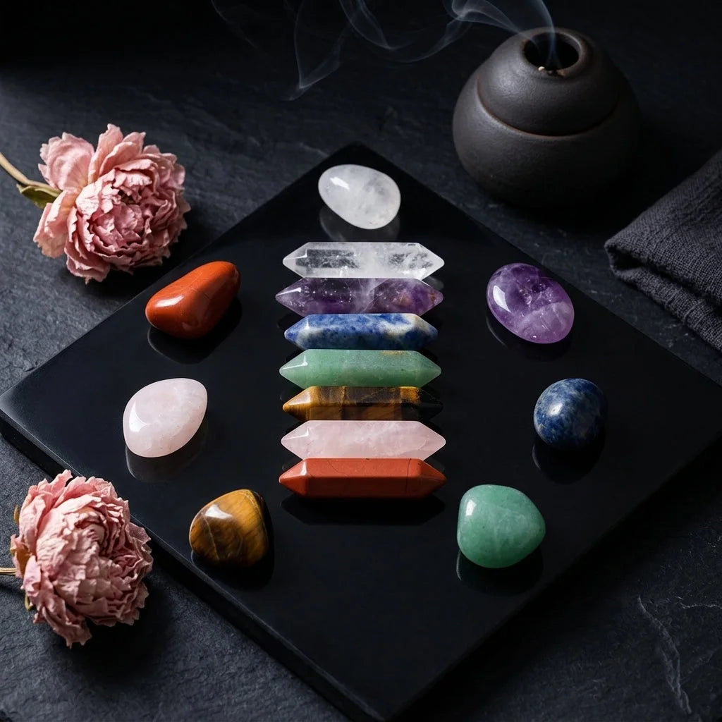 Seven Chakra Meditation Stones Set For Healing Rituals