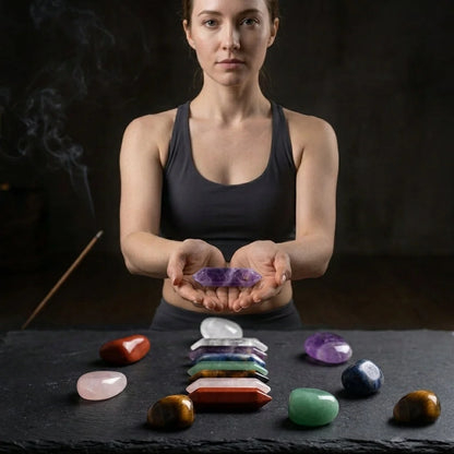 Seven Chakra Meditation Stones Set For Healing Rituals