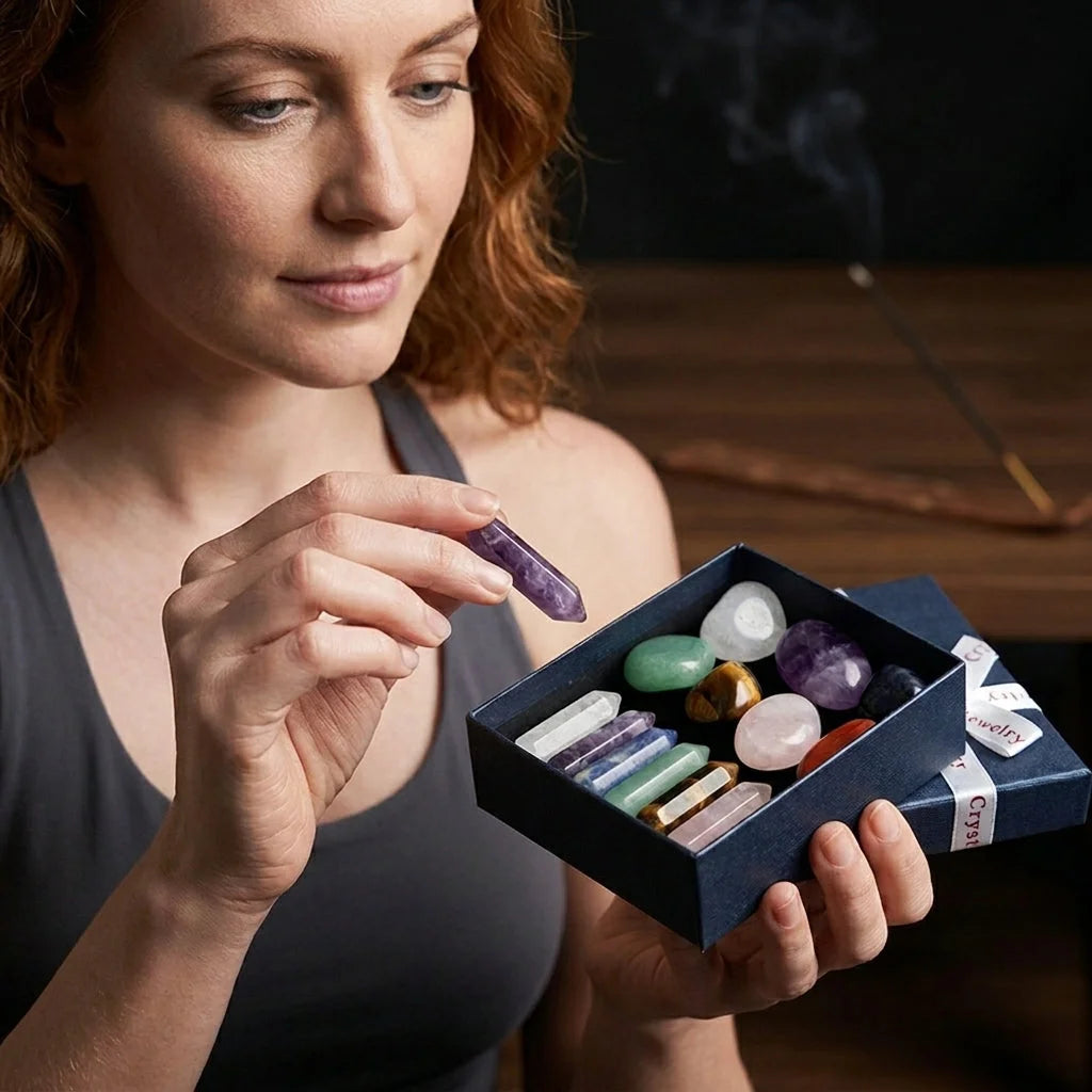 Seven Chakra Meditation Stones Set For Healing Rituals