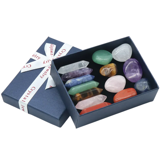 Seven Chakra Meditation Stones Set For Healing Rituals - Complete 14pcs Set