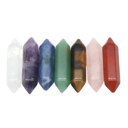 Seven Chakra Meditation Stones Set For Healing Rituals - Hexagonal Shape 7pcs Set