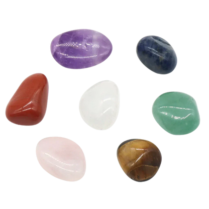 Seven Chakra Meditation Stones Set For Healing Rituals - Irregular Shape 7pcs Set