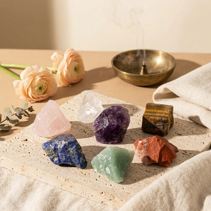 Seven Chakra Tumble Stones For Healing And Balance - Set of 7 + Free Bag