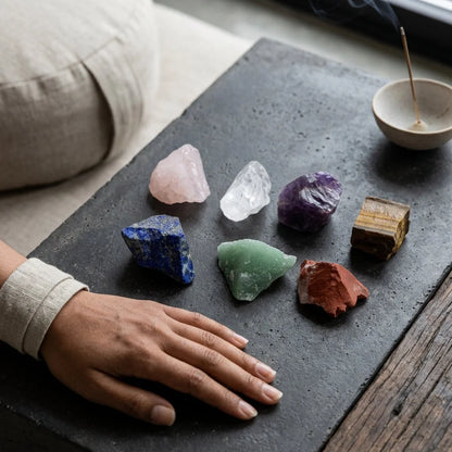 Seven Chakra Tumble Stones For Healing And Balance - Set of 7 + Free Bag