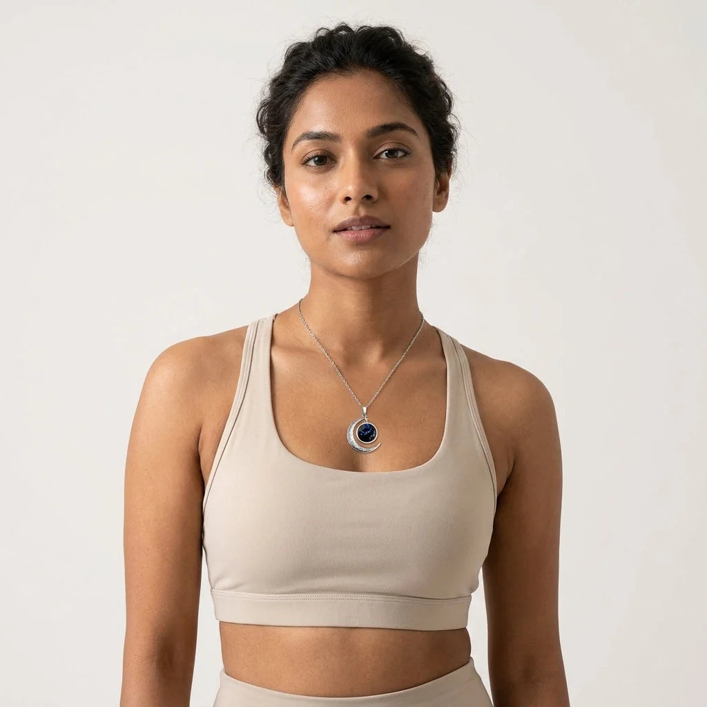 Silver Pendant Necklace With Celestial Zodiac Glow