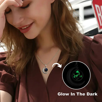 Silver Pendant Necklace With Celestial Zodiac Glow