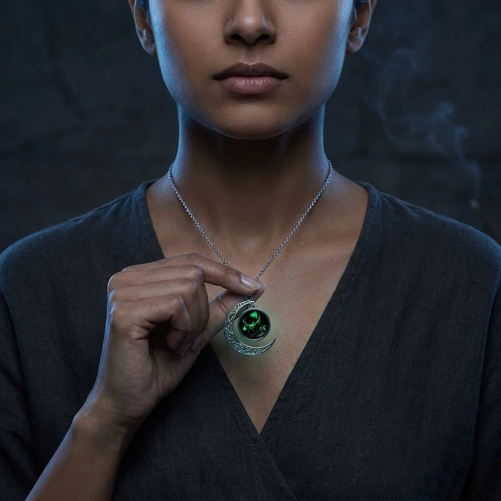 Silver Pendant Necklace With Celestial Zodiac Glow