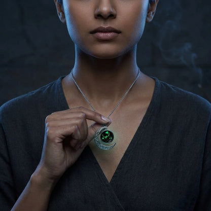 Silver Pendant Necklace With Celestial Zodiac Glow