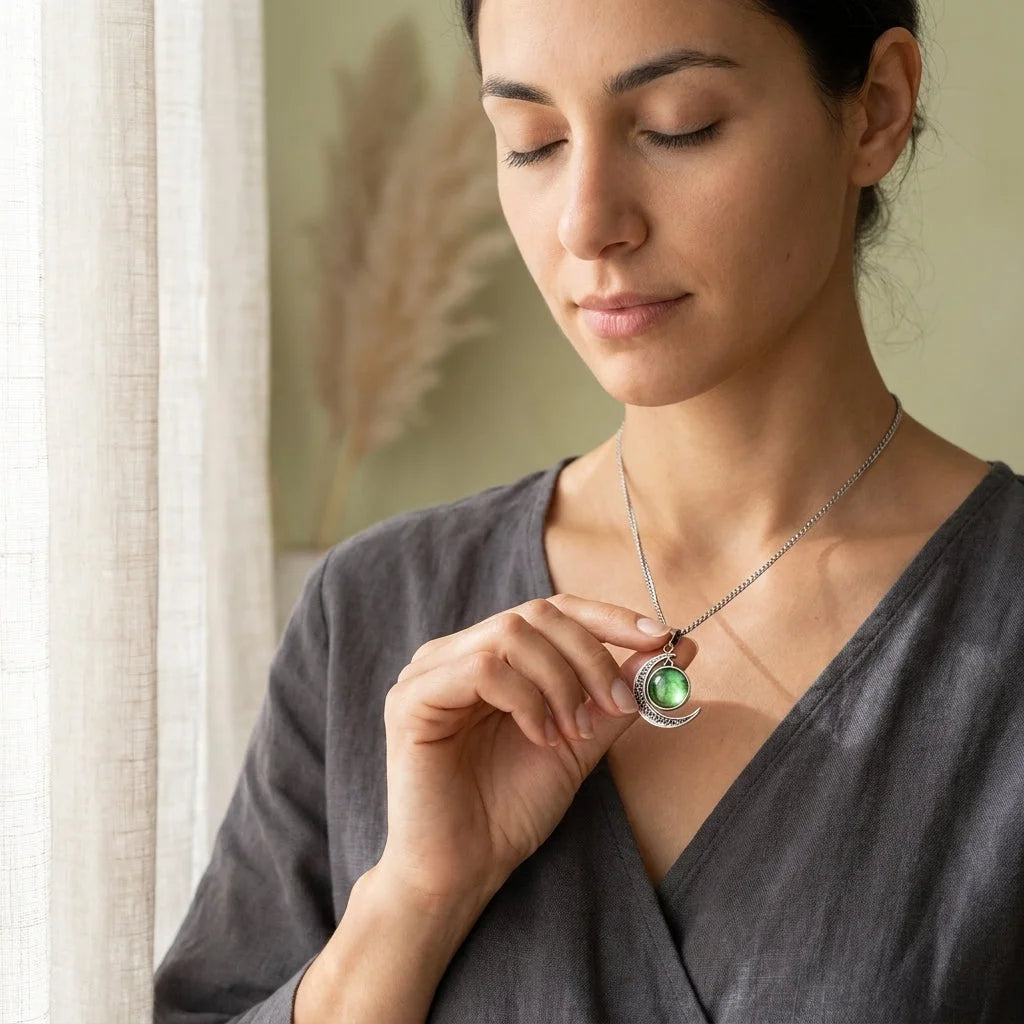 Silver Pendant Necklace With Celestial Zodiac Glow