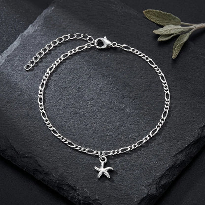 Silver Starfish Unique Ankle Bracelets For Boho Souls