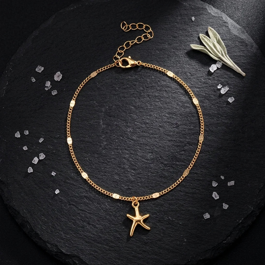 Silver Starfish Unique Ankle Bracelets For Boho Souls