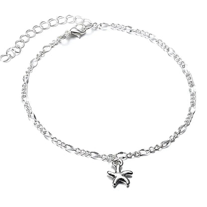 Silver Starfish Unique Ankle Bracelets For Boho Souls