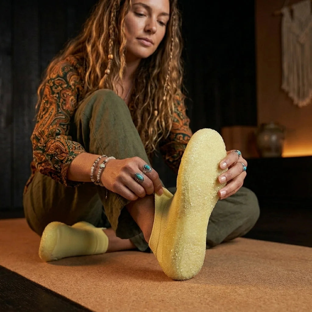 Slip On Yoga Shoes With Knitted Uppers And Grip Sole