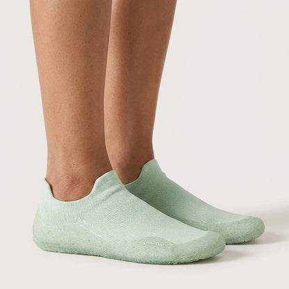 Slip On Yoga Shoes With Knitted Uppers And Grip Sole