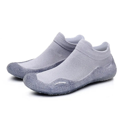 Slip On Yoga Shoes With Knitted Uppers And Grip Sole - Gray / 35-36