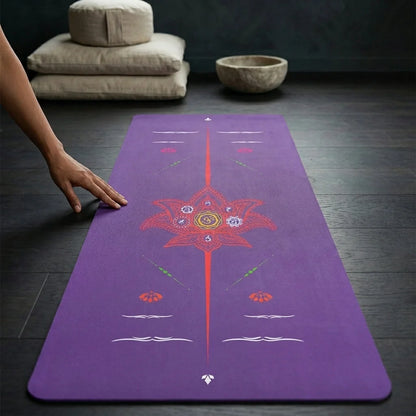 Small Yoga Mat With Centered Lotus Mandala Design