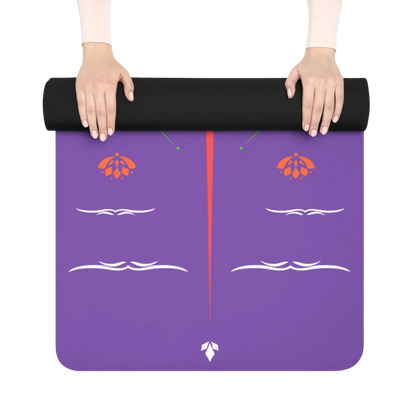 Small Yoga Mat With Centered Lotus Mandala Design