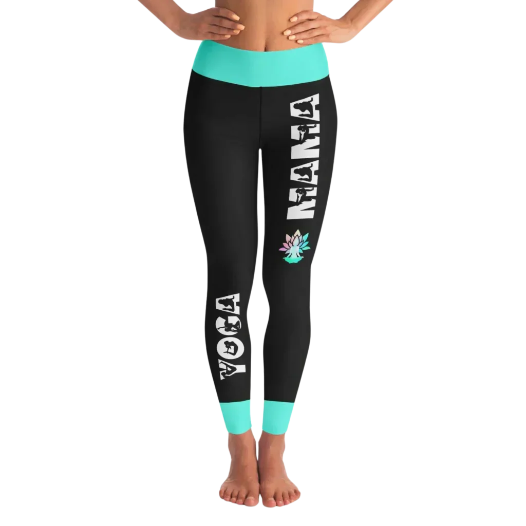 Soft Yoga Leggings With Yoga Mama Lotus Design - XS