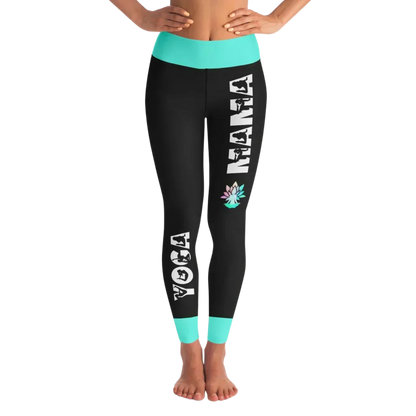 Soft Yoga Leggings With Yoga Mama Lotus Design - XS
