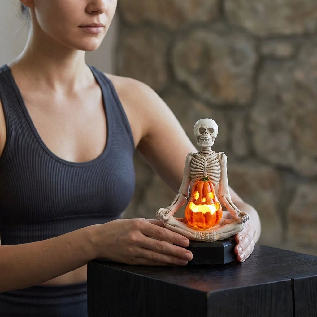 Solar Powered Yoga Skeleton Lawn Light