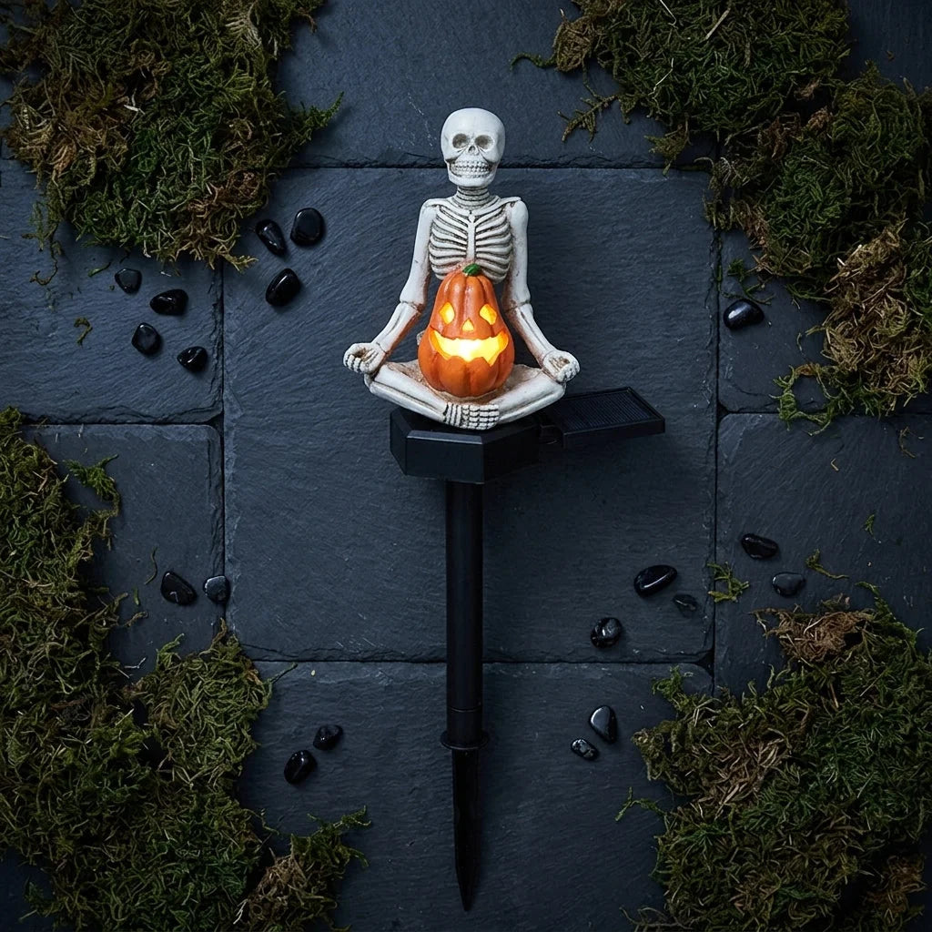 Solar Powered Yoga Skeleton Lawn Light