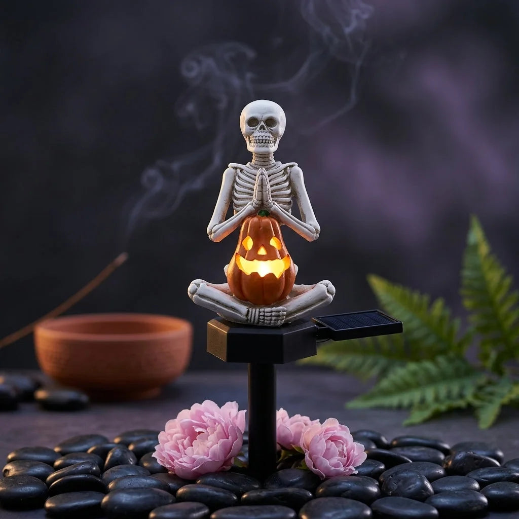 Solar Powered Yoga Skeleton Lawn Light